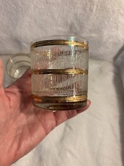 Vintage Juice Glasses High Ball Barware with Gold Trim stunning Mint set of 3