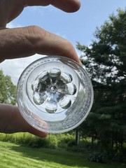 Antique Late 18th Century Cut & Engraved Blown Flint Glass Wine Glass Circa 1790