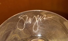 2 Stephen Myers SMYERS Neopolitan Gold Wine Glasses 7-1/8″