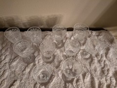 Set of vintage Fostoria etched cordial or small wine glasses