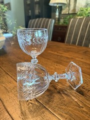 2 Villeroy & Boch MISS DESIREE Pressed Glass 6 1/2″ Water Goblet: MINT