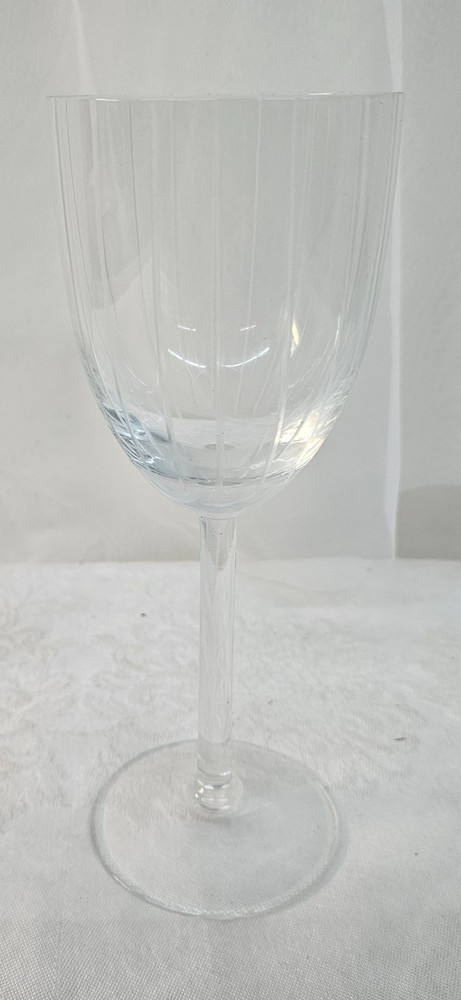 7 5/8″ Clear Etched Glass Stem Champagne Flute Wine Glass