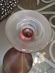 Correia Iridescent Pulled Feather FLUTE /Goblet SIGNED/NUMBERED 10″