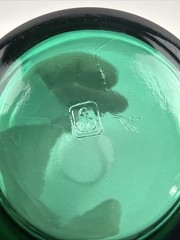 Set of 2 Vtg Anchor Hocking Tall Teal Green Drinking Glasses 2.5″ x 6″