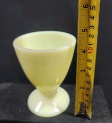 Vintage Uranium McKee Custard Footed Cup Waldorf Shape Dessert Glass Glows