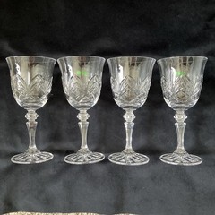 Galway Irish Crystal Abbey Red Wine Glasses Goblets Set of 4