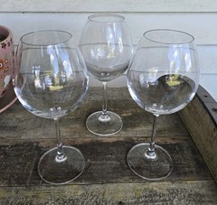 Set of 3 Lenox Crystal Tuscany Classics Merlot Red Wine Glasses MINT COND. 14oz