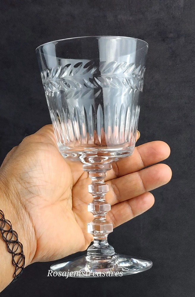 1940’s Tiffin-Franciscan Athlone 8oz Water Goblet 6-1/8″ Blown Glass/Cut Crystal