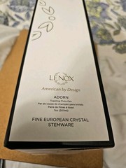Lenox Adorn Champagne Toasting Flutes Set of 2 Crystal Glasses Boxed 7oz NEW