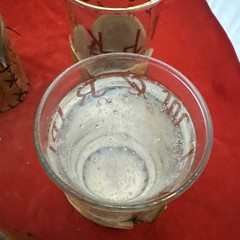 (8) 8oz Highball Glasses Leather Holder Western Cowboy Ranch Brand ML Leddy
