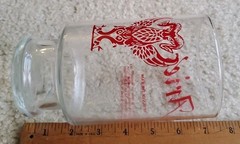 Vintage Drink Glass Bar Tumbler Zodiac Aries Sign Red Graphics 7 in