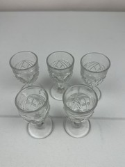 Vintage EAPG Set Of 5 Mini Wine Glasses