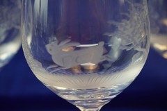 Wildlife Hunting Man Cave Crystal Set of 6 White Wine Glasses NWT Germany (Y7)