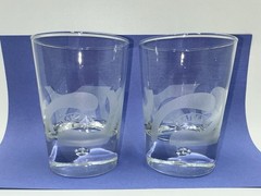 Bailey’s Irish Cream Bubble Base Frosted Etched Swirl Lowball Rocks Glasses