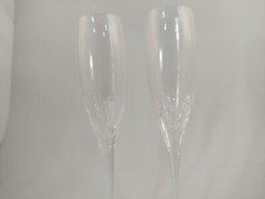 Set of 2 Lenox Firelight Clear 9 1/2″ Champagne Flute Glasses – No Panel Cut