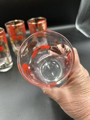 Vintage Hazel Atlas Tall Highball Recipe Cocktail Glasses Set Of 4 1960’s