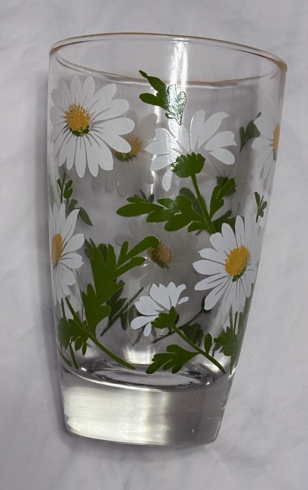 Vintage Culver Daisy Glasses Daisies Retro Flowers Old Fashion Floral Cup