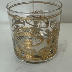 Culver Ltd 22k Gold Mushroom Lowball Drinking Glass (1) Vtg Mid Century MCM Vtg