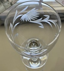 Stemware Glass by Fostoria “Chrysanthemum” Floral Pattern Set of 4 Vtg