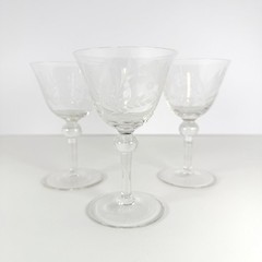 Crystal Cordial Liquor Cocktail Glasses Danube By Colony floral and wheat motif
