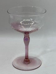 Pair Vintage Glass Purple Amethyst Cocktail Glasses MCM Retro Barware Kitchen