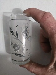 Vintage 1960’s Libbey Frosted Silver Wheat Glass set of 6