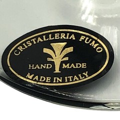Vntg Cristalleria Fumo Crystal Hand Made Amber Top Column Stemware Italy 1970’s