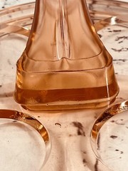 Vintage 1930’s Pink Depression Glass Plate Cup Caddy 8×8″ Dunbar Holds 4