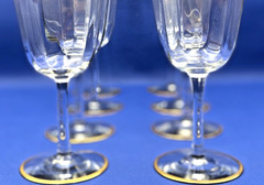 Set of 8 Vintage Tiffin Franciscan Minton Clear Gold Encrusted Water Goblets