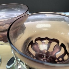 Deco FARBERWARE Set 6 Cambridge Morgantown Chrome Wine Cordial Cocktail Glasses