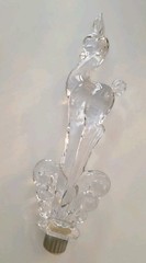 Vtg H2F Rare Tiffin Cear Glass Flower Deer Faun Floater Free ShpN