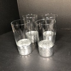 Zodax Fez Cut Glass Tumblers With Silver Leaf Set Of 4 – 6.5 Inch Tall