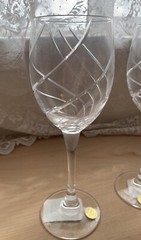 Cristal D’Arques-Durand Junon Wine Glasses Cut Swirl (3) Sets Of 6 Available NIB