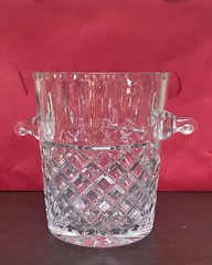 24% Lead Crystal Champagne Ice Bucket Poland Clear Cut 7″ Tall