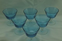 Doyen Royal Ice Blue/Wisteria (6) Champagne or Sherbet Glasses, 4″