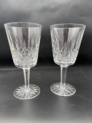 Waterford Lismore Crystal Wine Water Glasses Goblets Set of 2, 6 7/8″, 8 oz