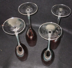 (D-134) Champagne Flutes,Blown Glass, 9.5″ H x 2″ at Rim and 2.75″ at Base