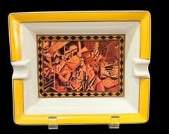 Dunhill Limoges Porcelain Cigar Ashtray Art Deco Bar Scene