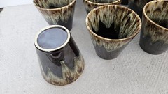 Canonsburg Pottery Brown Drip Glaze Set Of 15 Tumblers Cups 10oz 3½»