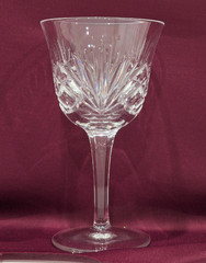 GORHAM Cherrywood Pattern Wine Glasses Crystal Cut Fan 5 5/8″T Vintage Set of 2