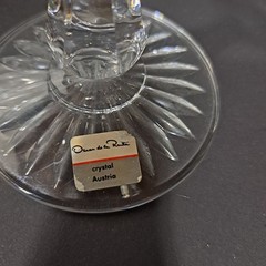 Oscar De La Renta Crystal Austria Stemmed Glass Water Wine Drinkware Barware