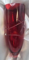 Royal Scot Hand Cut Crystal Ruby Diamante Champagne Glasses • Swarovski Elements