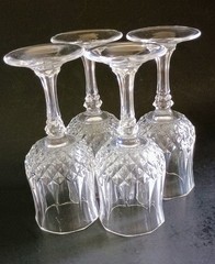 4 Vintage Crystal Cordial Glasses Stemware Cristal d’ Arques Durand Longchamp