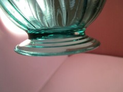 Vintage Jeanette Ultramarine Swirl Blue Green Set of 5 Champagne Sherbet Glasses