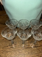 6 pc Vintage Libbey Sherbet Glasses 3007-10 Rock Sharpe Champagne Cocktail 6″