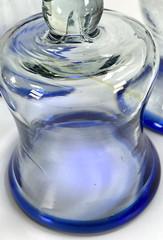 Hand Blown Blue Rimmed Cocktail Glasses 5″ with a 5oz Capacity