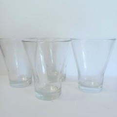 Bormioli Rocco Glass Tumblers Set Of 4 Clear 8oz Wide Rim Flared Base Tempered