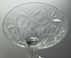 Tiffin Keats Crystal Martini Glasses ~ Set of 4