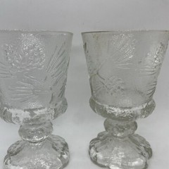 Vintage Indiana Glass Tiara PONDEROSA PINE 12oz Water Goblet 6″ Set of 4. Chips
