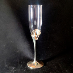 LENOX FOREVERMORE CHAMPAGNE FLUTE, Crystal & Silverplate, 9 3/8″, 8 Oz